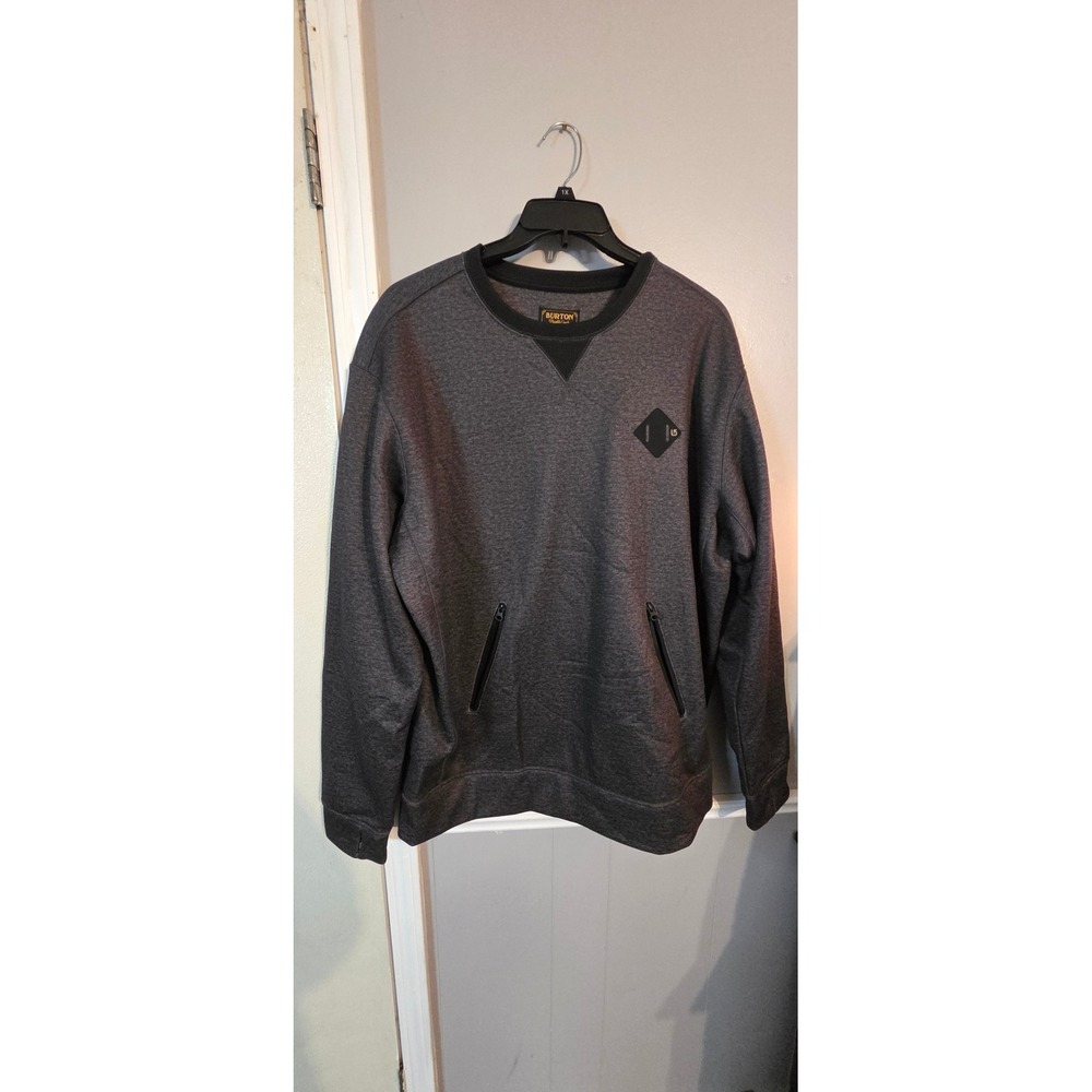 Burton Mens Bonded Crew Sweatshirt Dryride Charcoal Gray XL 16465100